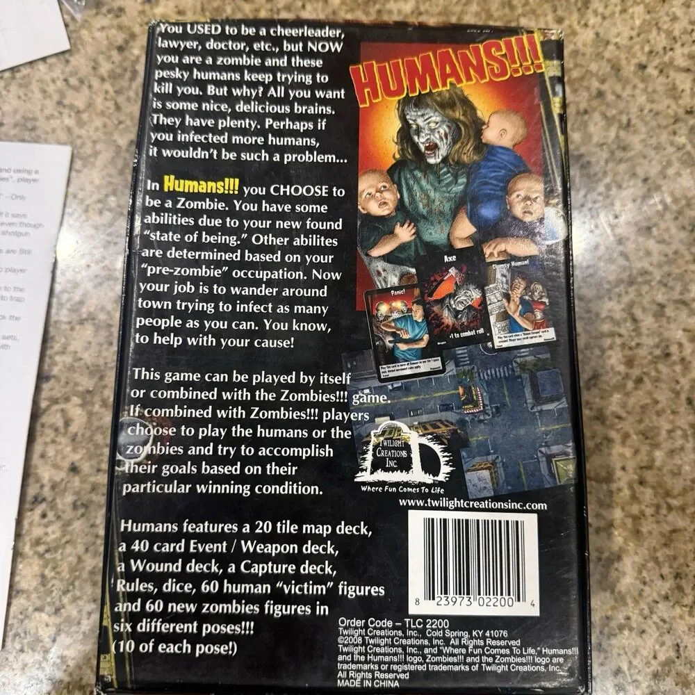 Send More Humans!!! Bloody As Hell Board Card Game Twilight Creations Open Box